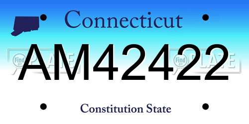 AM42422 Connecticut License Plate