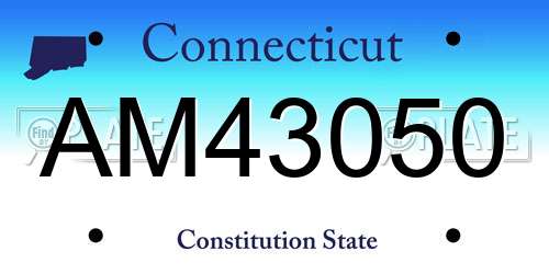 AM43050 Connecticut License Plate