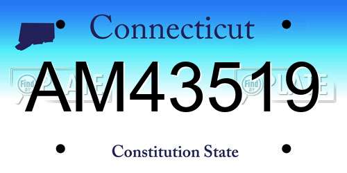 AM43519 Connecticut License Plate