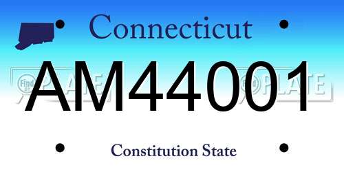 AM44001 Connecticut License Plate