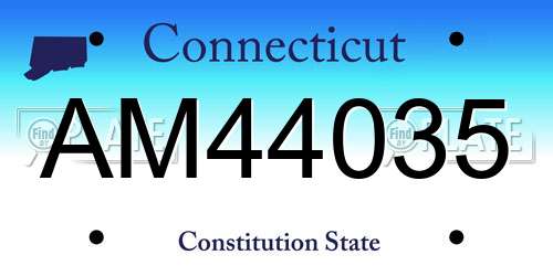 AM44035 Connecticut License Plate