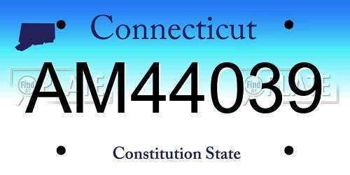 AM44039 Connecticut License Plate