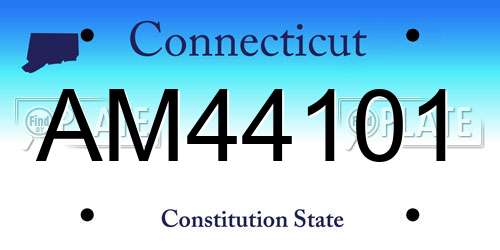 AM44101 Connecticut License Plate