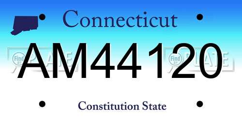 AM44120 Connecticut License Plate