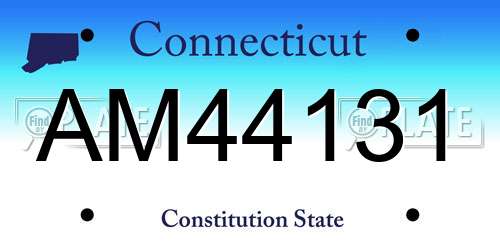 AM44131 Connecticut License Plate