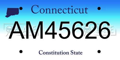 AM45626 Connecticut License Plate