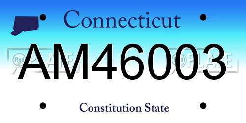 AM46003 Connecticut License Plate