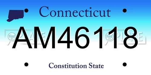 AM46118 Connecticut License Plate