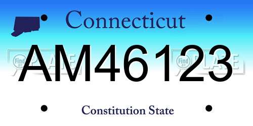 AM46123 Connecticut License Plate