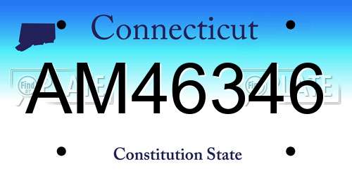 AM46346 Connecticut License Plate