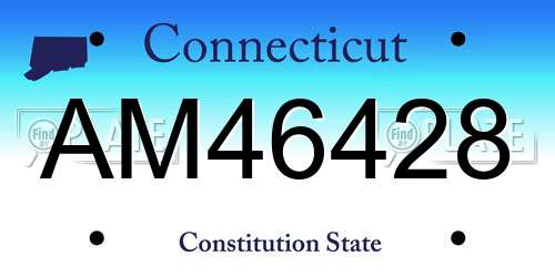 AM46428 Connecticut License Plate