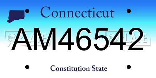 AM46542 Connecticut License Plate