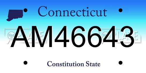 AM46643 Connecticut License Plate