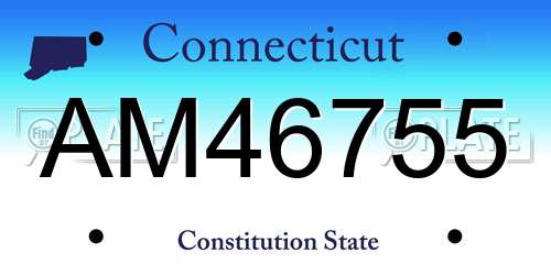 AM46755 Connecticut License Plate