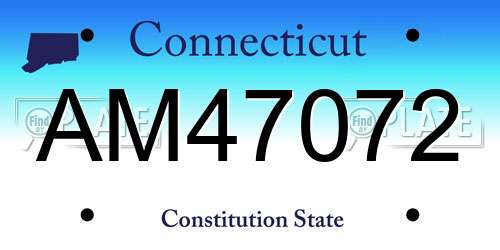 AM47072 Connecticut License Plate