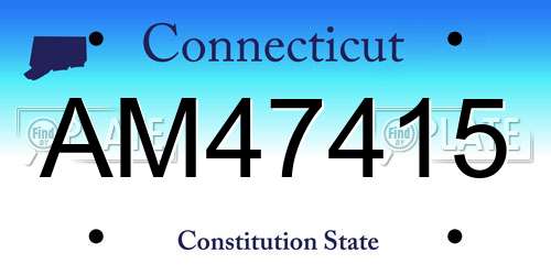 AM47415 Connecticut License Plate