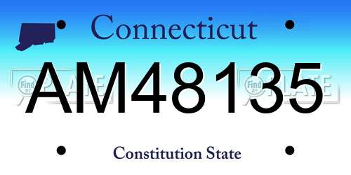 AM48135 Connecticut License Plate