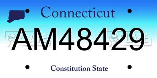 AM48429 Connecticut License Plate