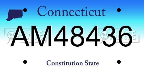 AM48436 Connecticut License Plate