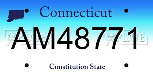 AM48771 Connecticut License Plate