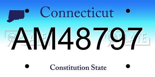 AM48797 Connecticut License Plate
