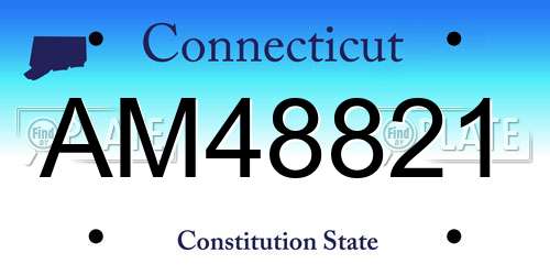 AM48821 Connecticut License Plate