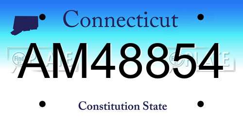 AM48854 Connecticut License Plate