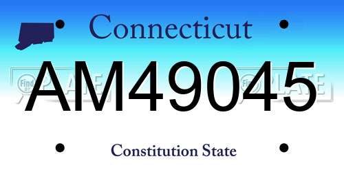 AM49045 Connecticut License Plate