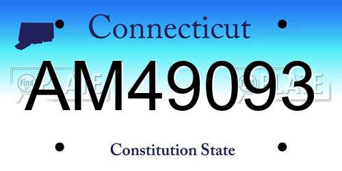 AM49093 Connecticut License Plate