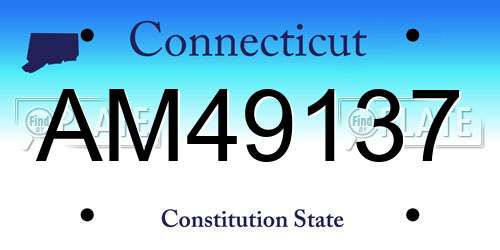 AM49137 Connecticut License Plate