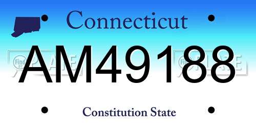 AM49188 Connecticut License Plate