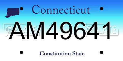 AM49641 Connecticut License Plate