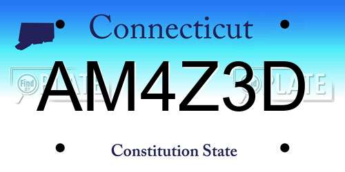 AM4Z3D Connecticut License Plate