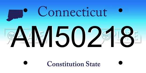 AM50218 Connecticut License Plate