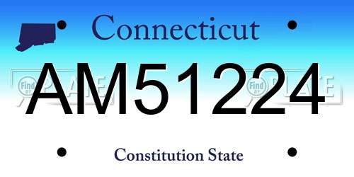 AM51224 Connecticut License Plate