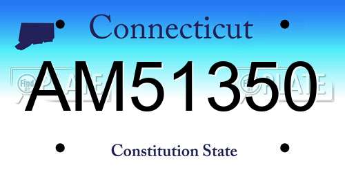 AM51350 Connecticut License Plate