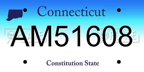 AM51608 Connecticut License Plate