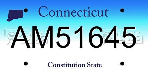 AM51645 Connecticut License Plate