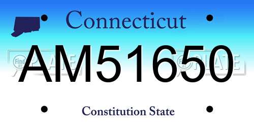 AM51650 Connecticut License Plate