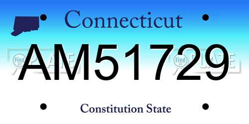 AM51729 Connecticut License Plate