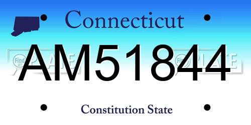 AM51844 Connecticut License Plate