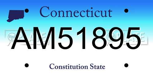 AM51895 Connecticut License Plate