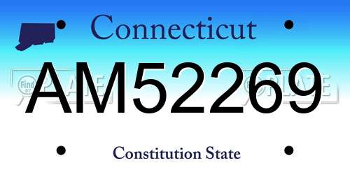 AM52269 Connecticut License Plate
