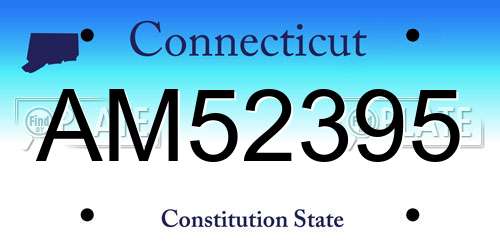 AM52395 Connecticut License Plate