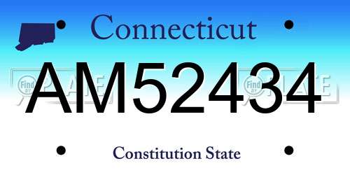 AM52434 Connecticut License Plate