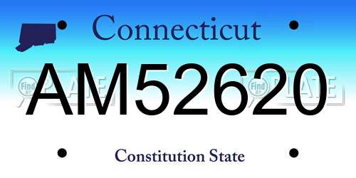 AM52620 Connecticut License Plate