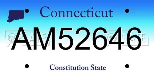 AM52646 Connecticut License Plate