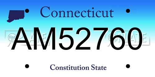 AM52760 Connecticut License Plate