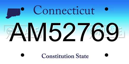 AM52769 Connecticut License Plate
