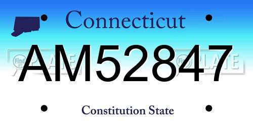 AM52847 Connecticut License Plate